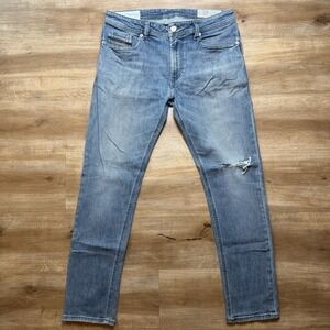 Diesel Thommer-C Jeans Men 30x30 Blue Slim Skinny Stretch Medium Wash Distressed
